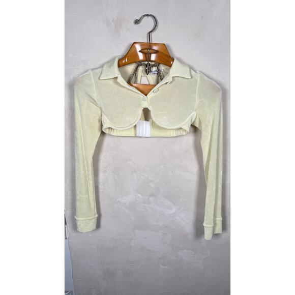 Mirror Palais Underwire Crop Top - White Corset-Inspired Bustier (XS) - Picture 4 of 10